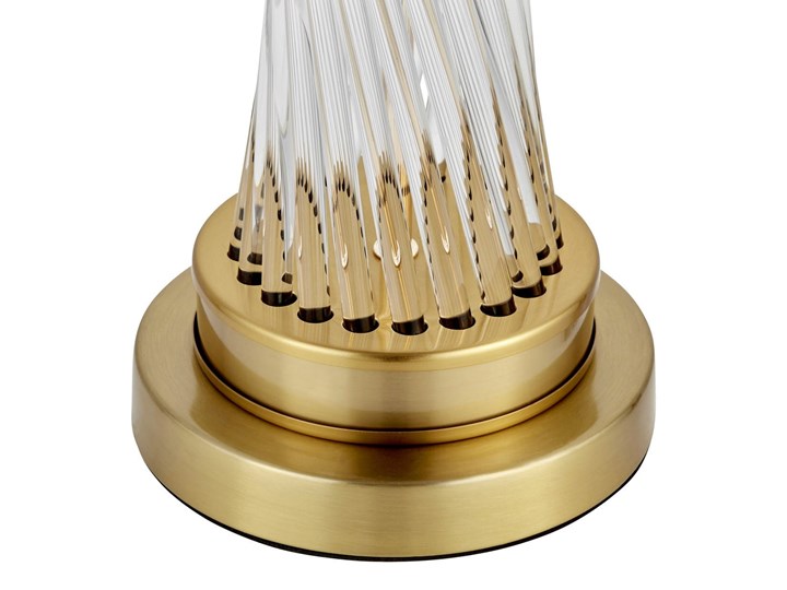 Czarno-mosiężna lampa nocna Villanova Glamour Lampa z kloszem Stal Lampa z abażurem Wysokość 26 cm Szkło Styl Tradycyjny Mosiądz Styl Nowoczesny