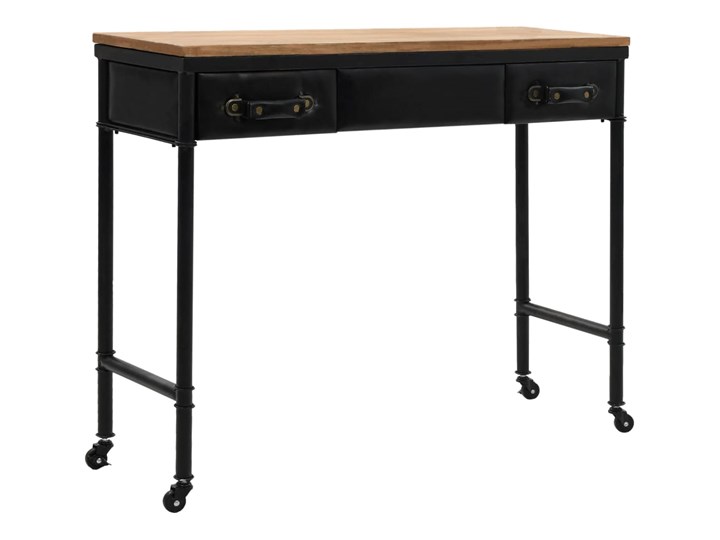 vidaXL Stolik konsola, MDF i drewno jodłowe, 100 x 33,5 x 80 cm Płyta MDF Kształt blatu Prostokątne Szerokość 33,5 cm Długość 100 cm Wysokość 33 cm Wysokość 34 cm Stal Kolor Beżowy