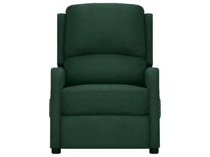 vidaXL Rozkładany fotel masujący, ciemnozielony, obity tkaniną Fotel rozkładany Tworzywo sztuczne Drewno Metal Pomieszczenie Salon Kategoria Fotele do salonu
