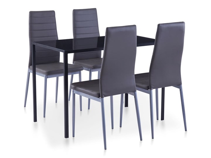 vidaXL 5-częściowy zestaw mebli do jadalni, szary Liczba krzeseł 4 krzesła