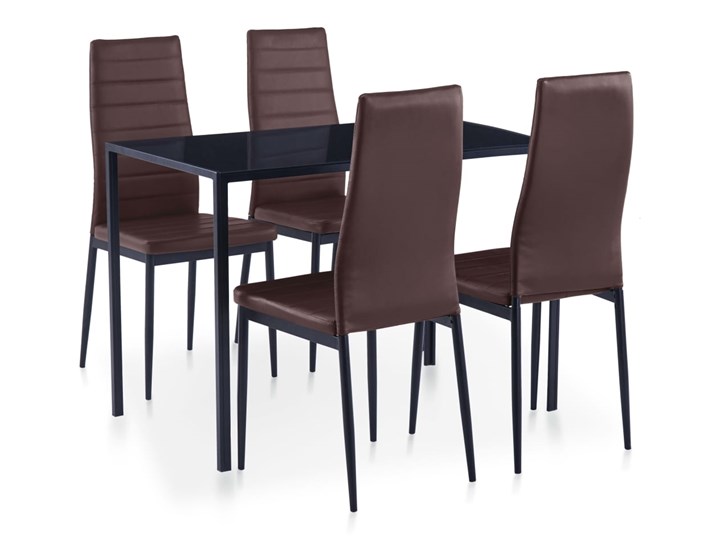 vidaXL 5-częściowy zestaw mebli do jadalni, brązowy Liczba krzeseł 4 krzesła Liczba krzeseł 5 krzeseł