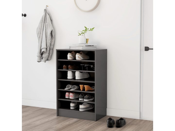 vidaXL Szafka na buty, szara, 60x35x92 cm, płyta wiórowa Styl Nowoczesny Głębokość 35 cm Płyta laminowana Szerokość 60 cm Płyta MDF Płyta meblowa Kolor Szary