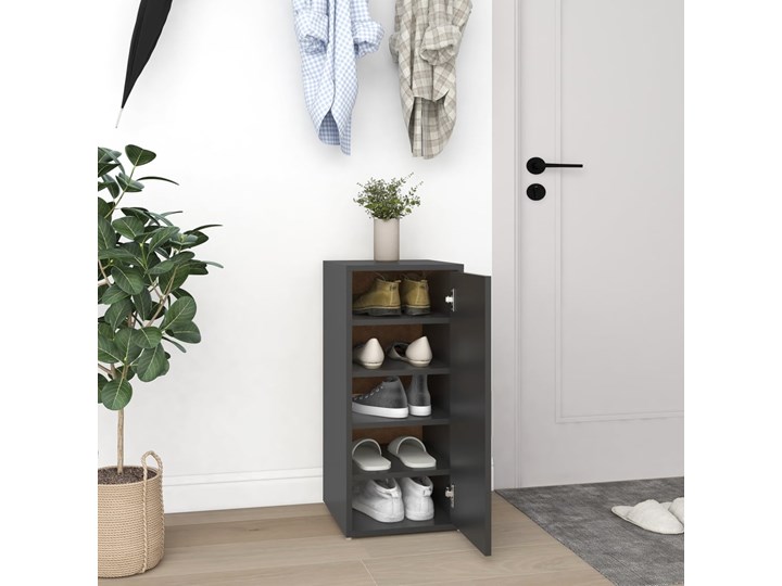 vidaXL Szafka na buty, szara, 32x35x70 cm, płyta wiórowa Płyta MDF Płyta laminowana Szerokość 32 cm Głębokość 35 cm Płyta meblowa Typ Stojące