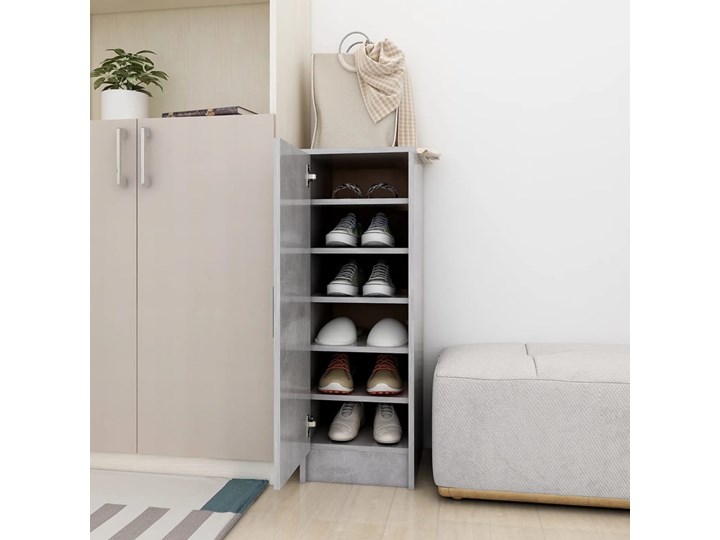 vidaXL Szafka na buty, szarość betonu, 32x35x92 cm, płyta wiórowa Płyta MDF Głębokość 35 cm Płyta meblowa Płyta laminowana Szerokość 32 cm Kategoria Szafki i regały