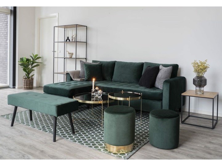 Złoty stolik do salonu w stylu glamour Venezia duży Długość 70 cm Zestaw stolików Szerokość 70 cm Funkcje Rozkładane Metal Szkło Wysokość 40 cm Funkcje Z półkami