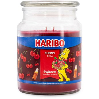 Haribo duża sojowa świeca zapachowa w szkle 18 oz 510 g - Cherry Cola