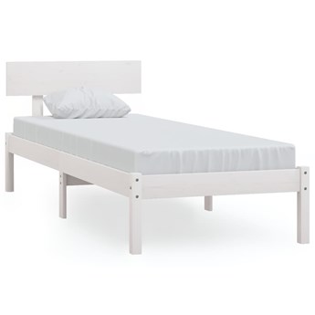 vidaXL Rama łóżka, biała, drewno sosnowe, 75x190 cm, pojedyncza