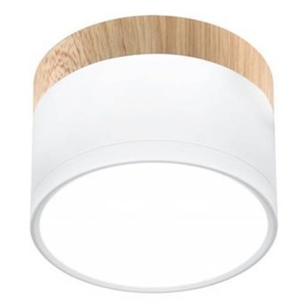 Lampa sufitowa TUBA 2273648, biała/drewno, 9W LED, barwa neutralna 4000K