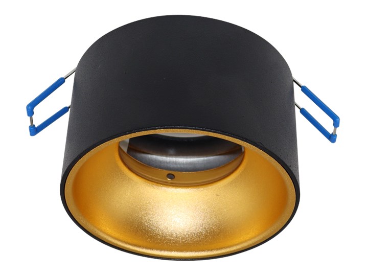 Podtynkowa oprawa sufitowa ZAMA Black Gold S IP20, GU10, 220-240V, okrągła czarna, środek złoty EDO777452 EDO Okrągłe Oprawa stropowa Kolor Czarny