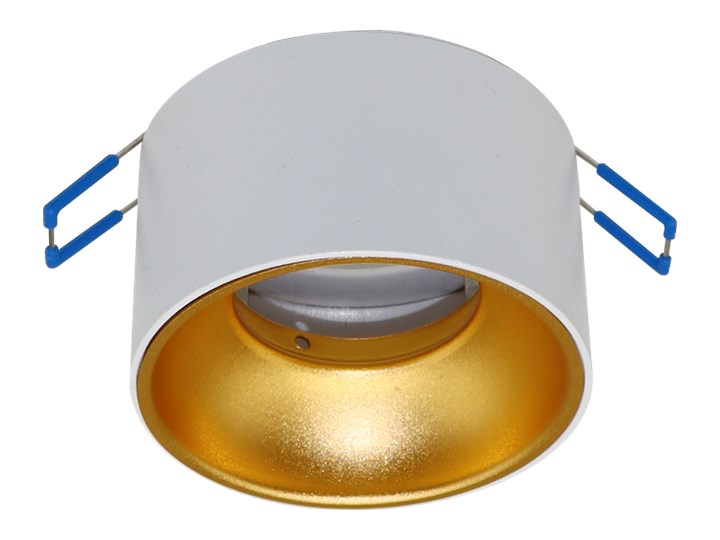 Podtynkowa oprawa sufitowa ZAMA White Gold S IP20, GU10, 220-240V, okrągła biała, środek złoty EDO777453 EDO Okrągłe Oprawa stropowa Kolor Biały