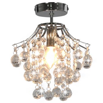 vidaXL Lampa sufitowa z kryształkami i koralikami, srebrna, E14