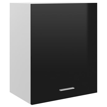 vidaXL Szafka wisząca, wysoki połysk, czarna, 50x31x60 cm, płyta