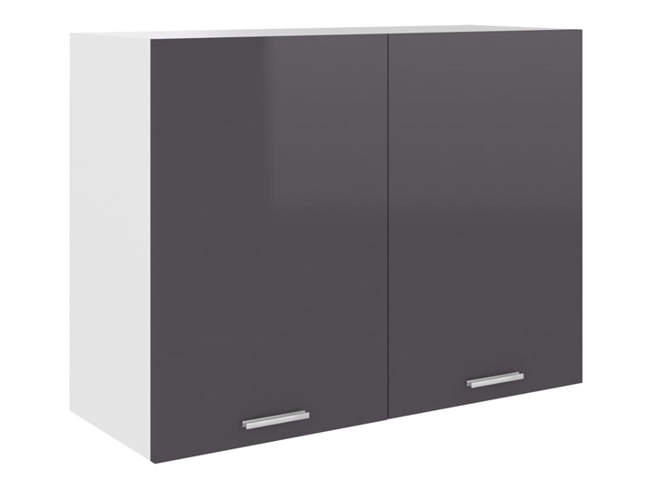vidaXL Szafka wisząca, wysoki połysk, szara, 80x31x60 cm, płyta Płyta MDF Kategoria Szafki kuchenne