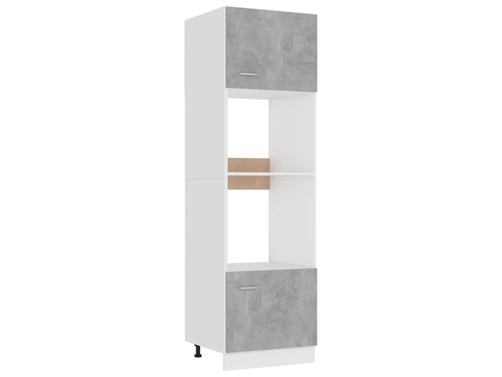vidaXL Szafka na mikrofalówkę, szarość betonu, 60x57x207 cm, płyta Kategoria Szafki kuchenne Płyta MDF Kolor Szary