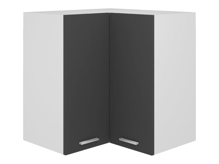 vidaXL Wisząca szafka narożna, szara, 57x57x60 cm, płyta wiórowa