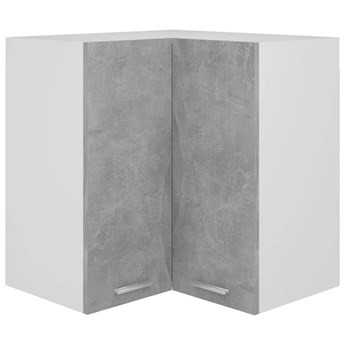 vidaXL Wisząca szafka narożna, szarość betonu, 57x57x60 cm, płyta