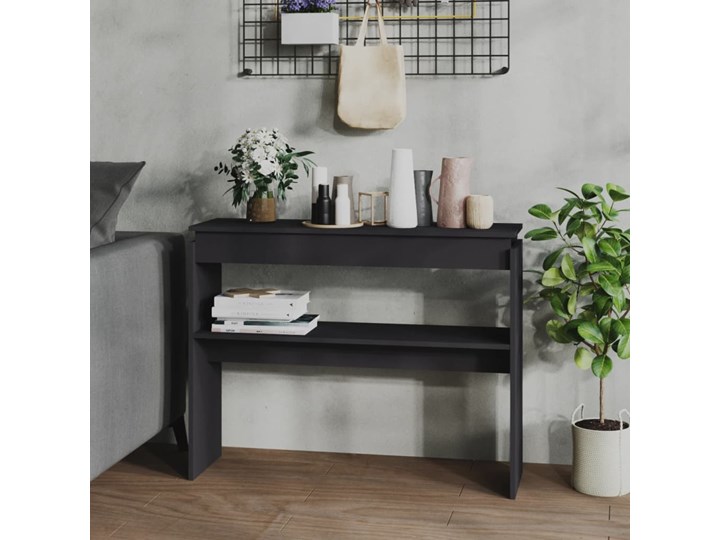vidaXL Stolik konsolowy, szary, 102x30x80 cm, płyta wiórowa Głębokość 30 cm Z półką Szerokość 102 cm Pomieszczenie Salon
