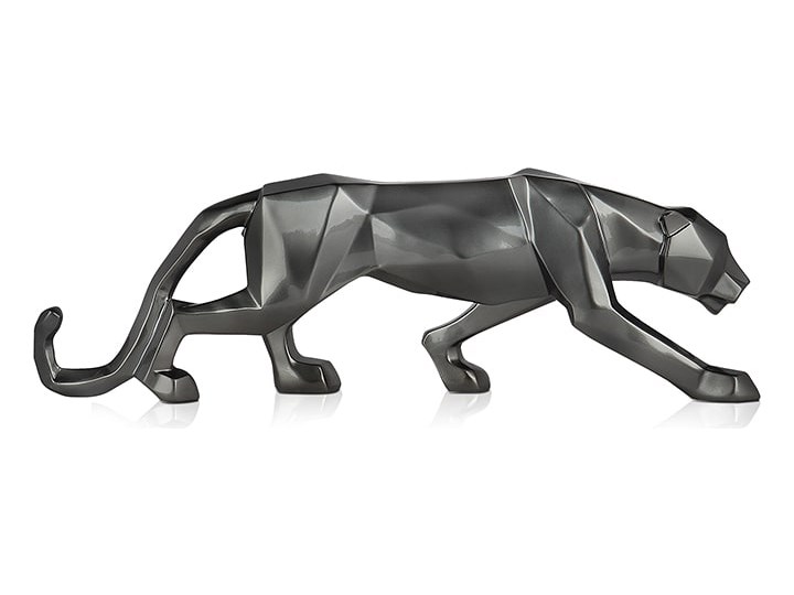 Figurka dekoracyjna w kolorze srebrnym - 45 x 14 x 9 cm