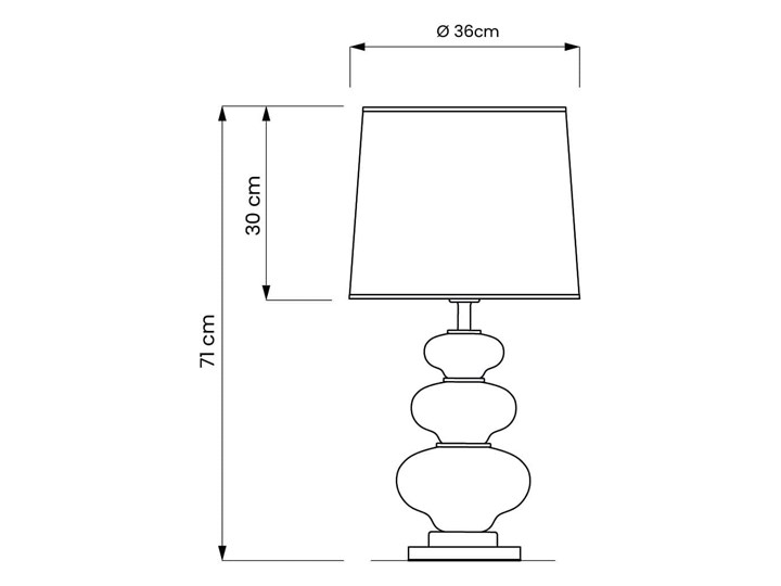 Szklana lampa nocna czarno-transparentna Briston Szkło Stal Lampa z abażurem Lampa z kloszem Styl Nowoczesny Wysokość 71 cm Kolor Czarny