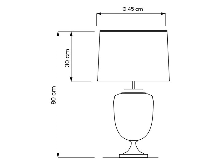 Elegancka lampa stołowa czarno-złota Olimpia Szkło Lampa z abażurem Lampa z kloszem Wysokość 80 cm Stal Kolor Czarny
