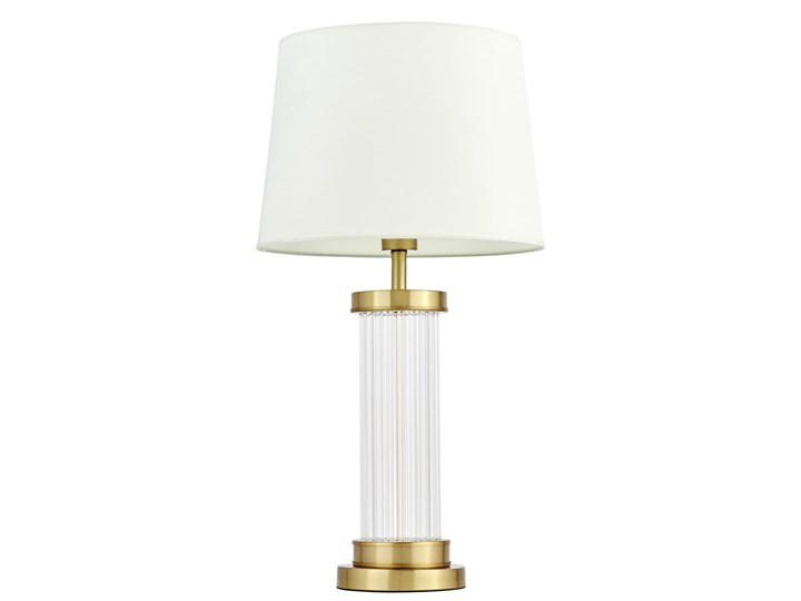 Biało-mosiężna lampa nocna La Botte Glamour Wysokość 68 cm Mosiądz Wysokość 26 cm Stal Szkło Lampa z kloszem Lampa z abażurem Styl Nowoczesny