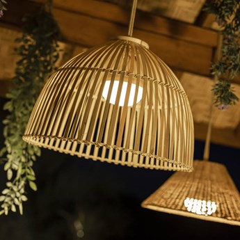 Bambusowa lampa wisząca ogrodowa Reona 30 Newgarden + ładowarka