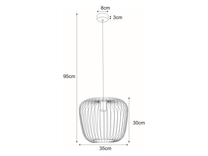 Czarna lampa wisząca druciana 35 cm - S542-Mitos Metal Styl Industrialny Lampa druciana Kolor Czarny