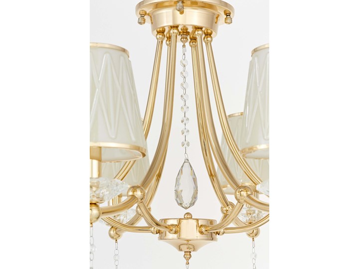 KLASYCZNY ŻYRANDOL KRYSZTAŁOWY ZŁOTY DOMINNI W6 Metal Kategoria Lampy wiszące