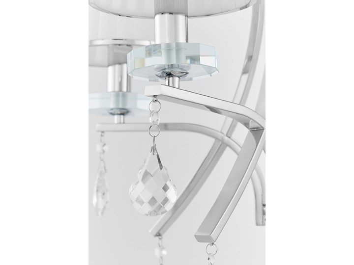 LAMPA ŚCIENNA KINKIET NOWOCZESNY BIAŁY GLAMOUR W2 Kinkiet z abażurem Kinkiet dekoracyjny Metal Tkanina Kinkiet z kloszem Kryształ Kategoria Lampy ścienne 
