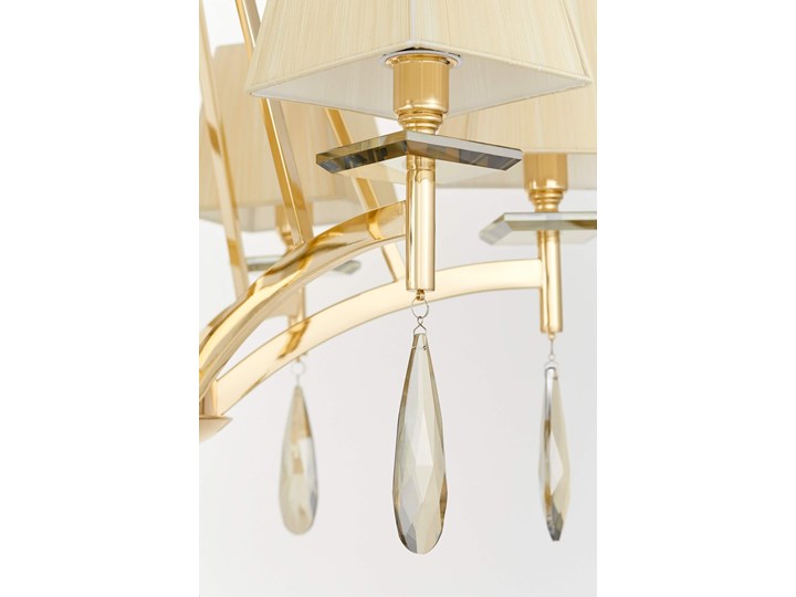 KLASYCZNY ŻYRANDOL KRYSZTAŁOWY ZŁOTY VALENTINA W6 LUMINA DECO Tkanina Lampa z abażurem Szkło Metal Lampa z kryształkami Lampa z kloszem Ilość źródeł światła 6 źródeł Styl Tradycyjny