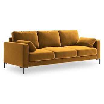 Sofa aksamitna 3-osobowa JADE żółty