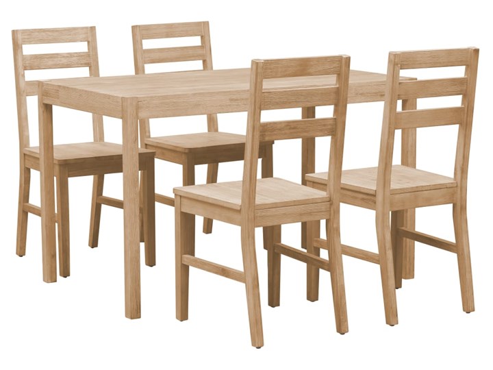 vidaXL 5-częściowy zestaw jadalniany, lite drewno akacjowe Liczba krzeseł 4 krzesła Kategoria Stoły z krzesłami