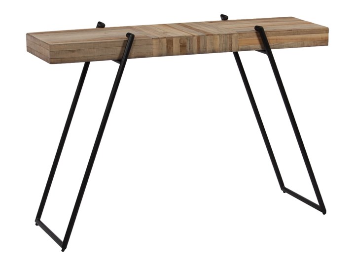 vidaXL Stolik konsola z odzyskanego drewna tekowego, 120 x 35 x 81 cm Kategoria Konsole Z samym blatem Szerokość 120 cm Głębokość 35 cm Drewno Stal nierdzewna Rodzaj nóg Płozy