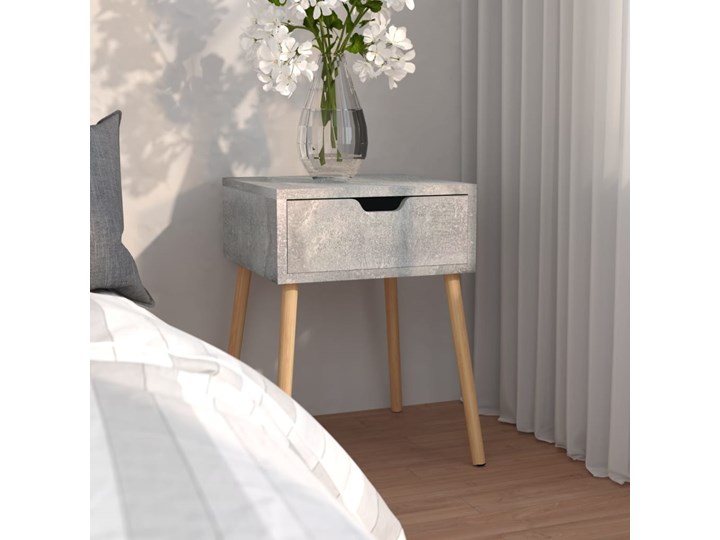 vidaXL Szafka nocna, betonowy szary, 40x40x56 cm, płyta wiórowa Uniwersalne Na dekoracje Płyta meblowa Płyta laminowana Płyta MDF Głębokość 40 cm Nocne Szerokość 40 cm Styl Nowoczesny