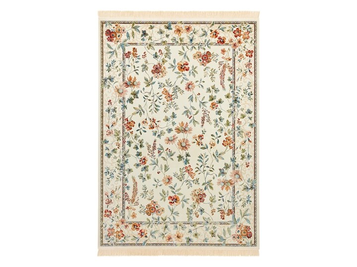 Żółty dywan z domieszką bawełny Nouristan Oriental Flowers, 95x140 cm Dywany Wełna Prostokątny Bawełna Wiskoza Wzór Roślinny