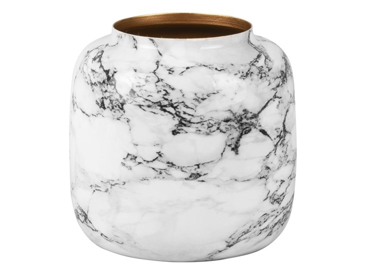 Biało-czarny żelazny wazon PT LIVING Marble, wys. 19,5 cm