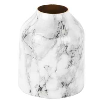 Biało-czarny żelazny wazon PT LIVING Marble, wys. 10 cm
