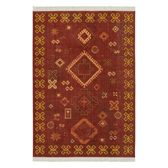 Czerwony dywan z domieszką bawełny z recyklingu Nouristan, 80x150 cm