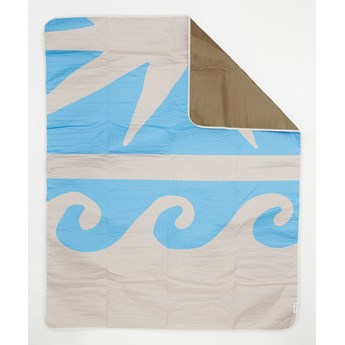 Niebiesko-szara mata plażowa Sunnylife Wash Me, 175x140 cm
