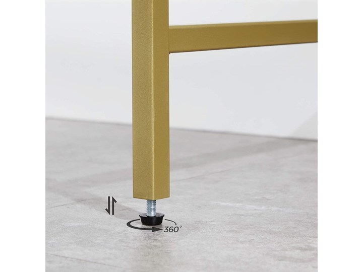 Konsola z półką złota ze szklanym blatem Metal Wysokość 80 cm Szkło Szerokość 100 cm Kolor Złoty Głębokość 35 cm Stal nierdzewna Styl Glamour