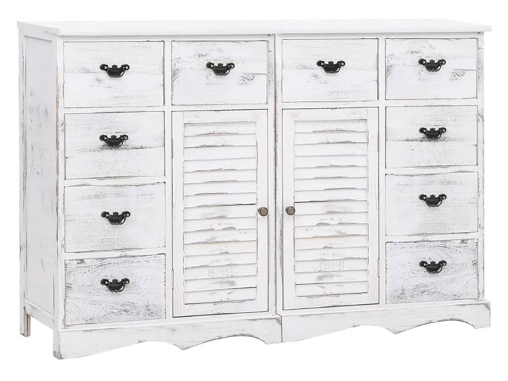 vidaXL Komoda z 10 szufladami, biała, 113 x 30 x 79 cm, drewniana