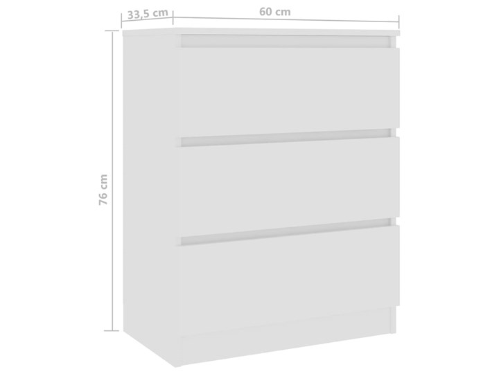 vidaXL Komoda, biała, 60x33,5x76 cm, płyta wiórowa Z szufladami Płyta MDF Szerokość 105 cm Pomieszczenie Pokój nastolatka