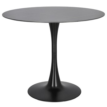 Stół na jednej nodze z marmurowym blatem Skinny Premium Stone Black 90