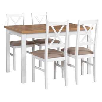 Zestaw stół i 4 krzesła drewniane ALBA 1 + NILO 10