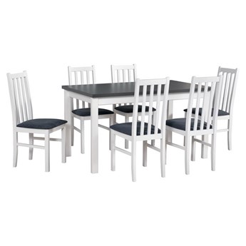 Zestaw stół i 6 krzeseł drewnianych ALBA 2 + BOS-10