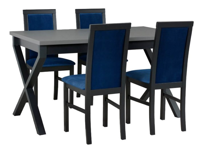 Zestaw stół i 4 krzesła drewniane IKON 1 + NILO 6 Kolor Granatowy Kategoria Stoły z krzesłami