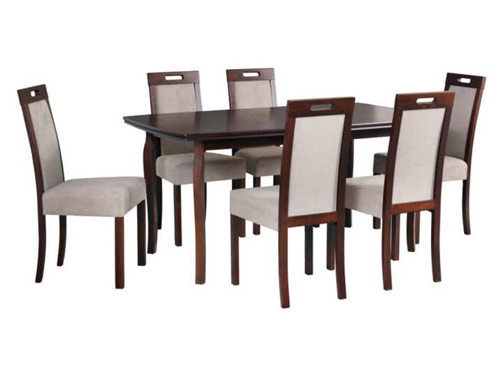 Zestaw stół i 6 krzeseł drewnianych KENT 1 + ROMA 5