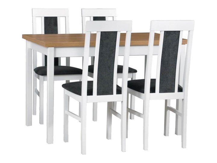 Zestaw stół i 4 krzesła drewniane MAX 3 + NILO 2 Pomieszczenie Salon Kolor Biały