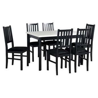 Zestaw stół i 6 krzeseł drewnianych MAX 5 P + NILO 7
