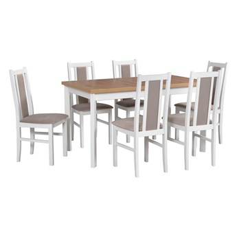 Zestaw stół i 6 krzeseł drewnianych MODENA 1 P + BOS 14
